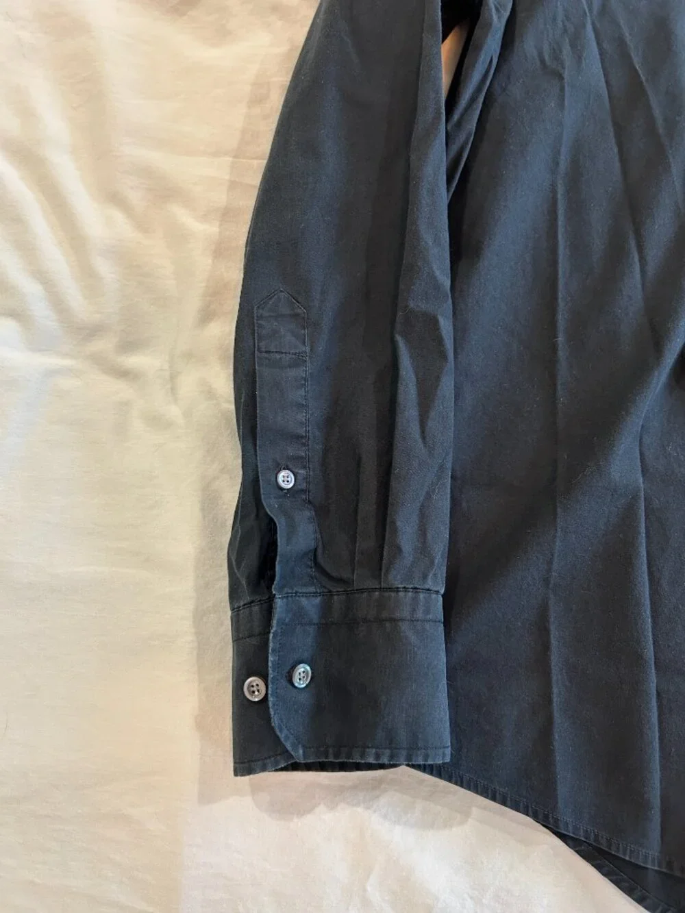 Banana Republic Mens Dress Shirt Black Large 97% Cotton 3% Spandex